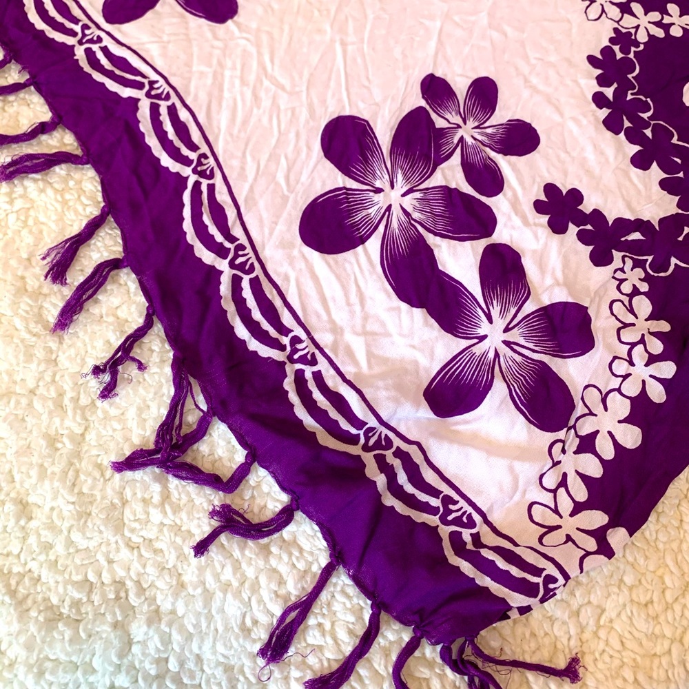 White+Purple Beach Cover Up/Towel/Wrap, Hawaii 🌸